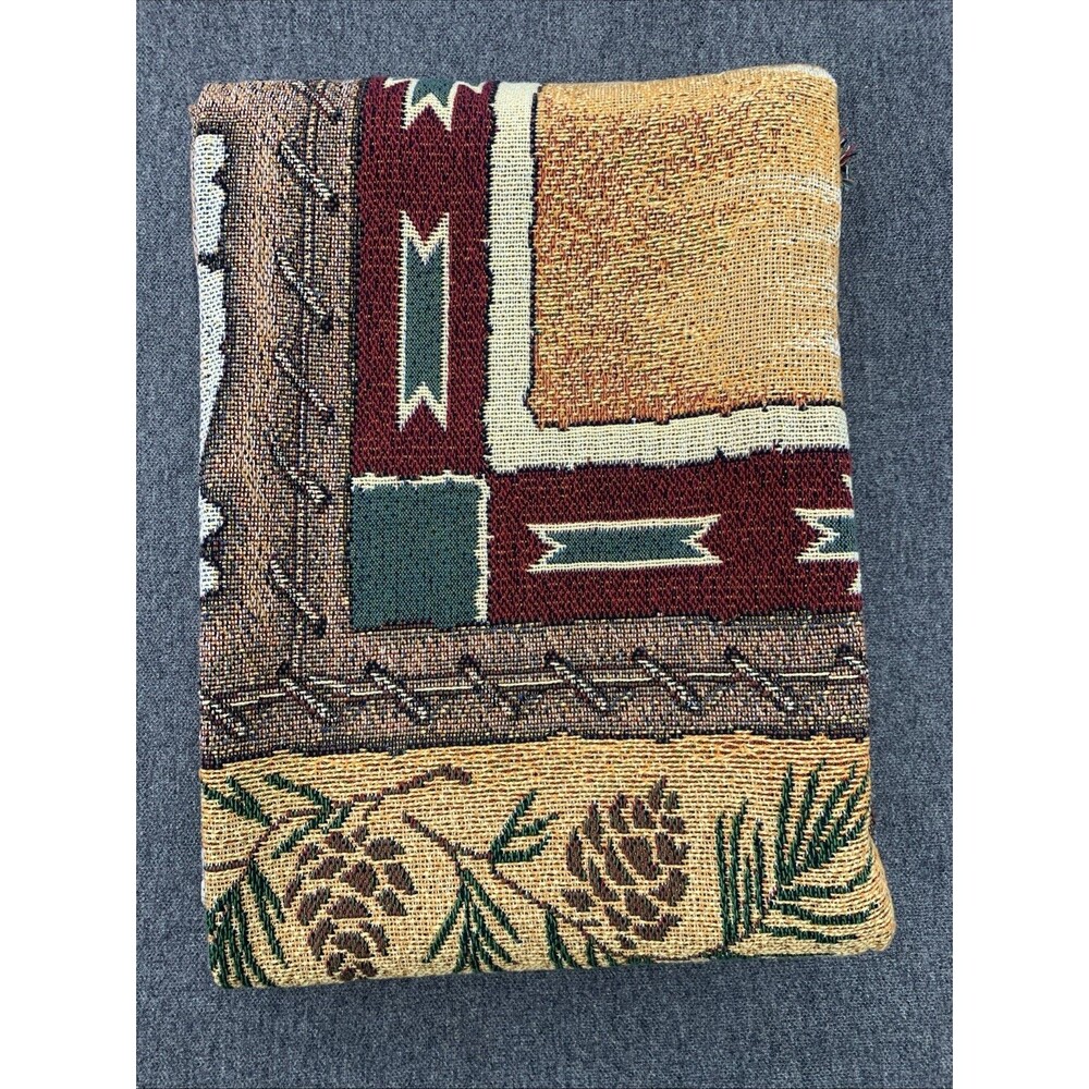 North Woods Woven Tapestry Throw Blanket with Fringe Wall Hanging 51 in. x 68 in - Picture 4 of 4